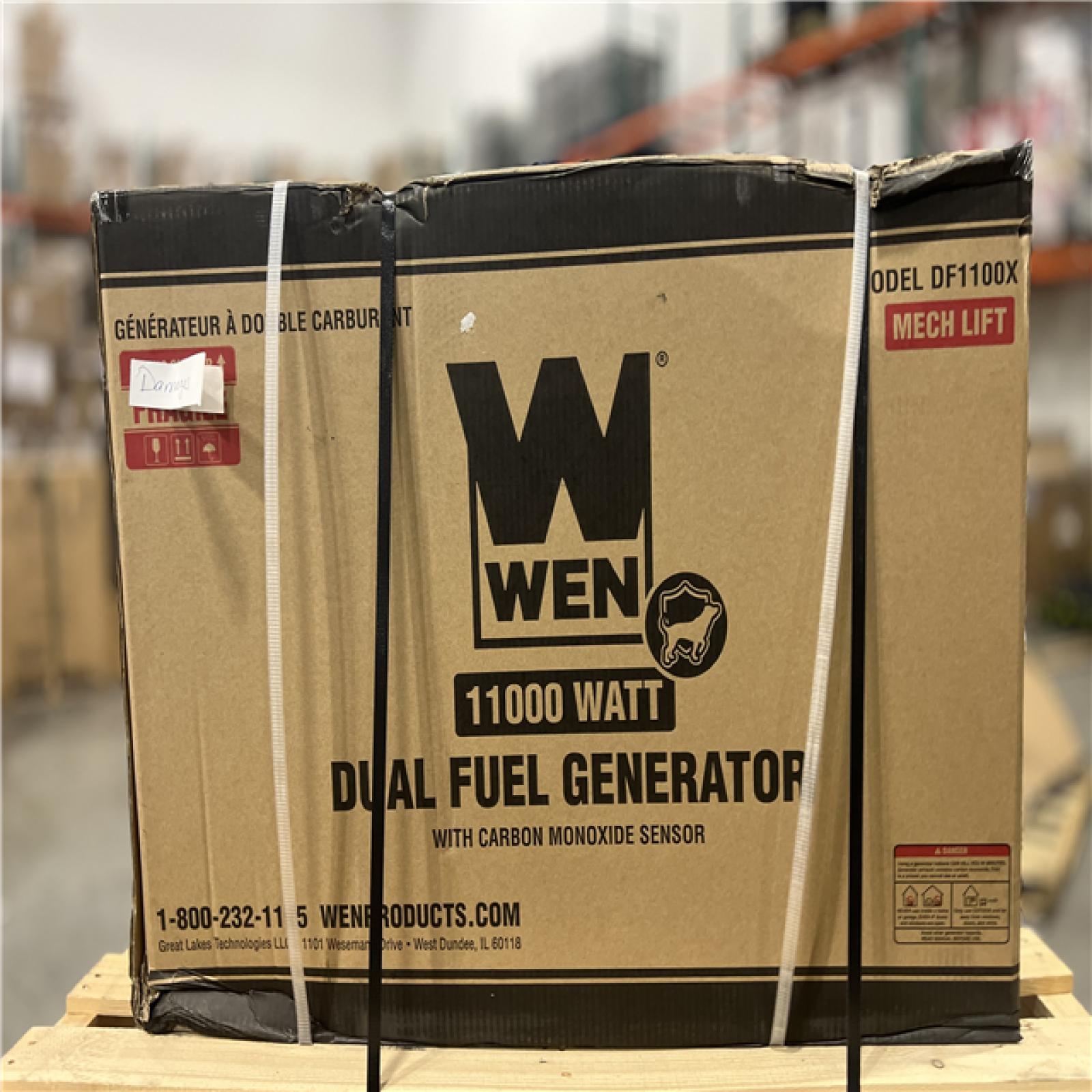 DALLAS LOCATION - WEN 11000/8300-Watt 120V/240V Dual Fuel Transfer-Switch Ready Electric Start Portable Generator w Wheel Kit and CO Watchdog