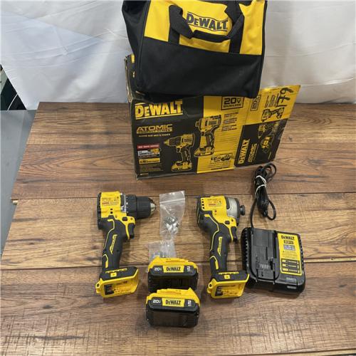 AS-IS DEWALT ATOMIC 20-Volt MAX Lithium-Ion Cordless Combo Kit (2-Tool) with (2) 2.0Ah Batteries, Charger and Bag