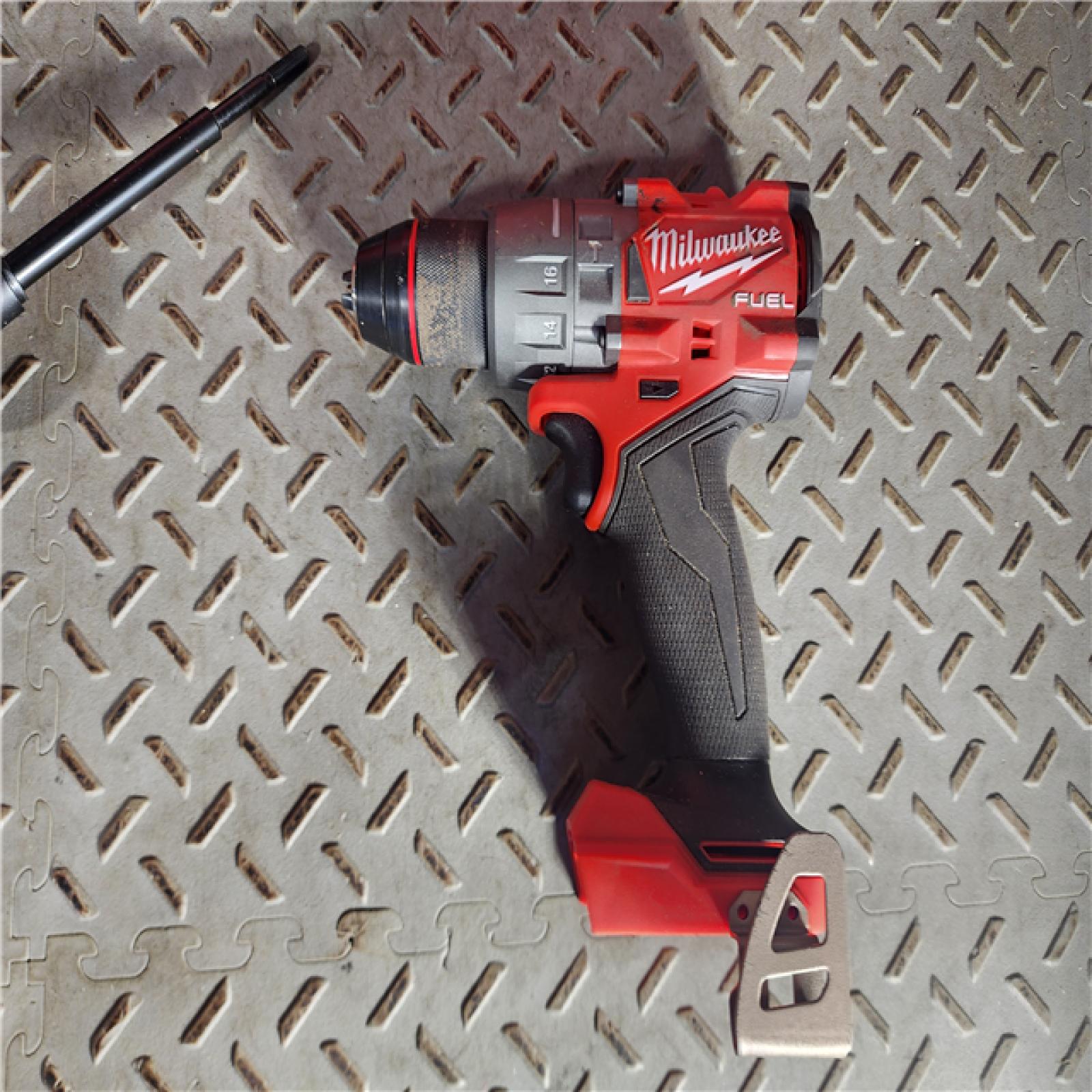 HOUSTON LOCATION - AS-IS Milwaukee 2904-22 Hammer Drill Driver Kit with Batteries  Charger & Tool Case  Red