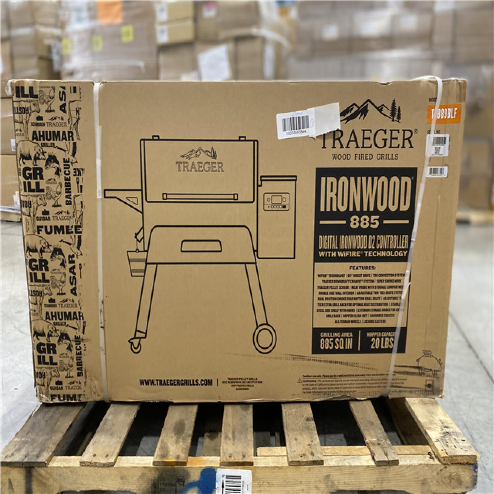 DALLAS LOCATION - Traeger Ironwood 885 Wifi Pellet Grill and Smoker in Black