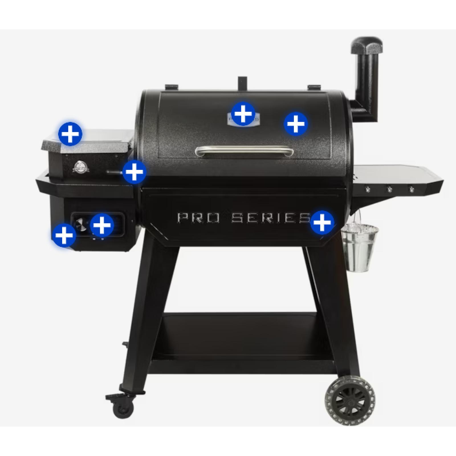 DALLAS LOCATION - Pit Boss Pro Series 850-Sq in Hammertone Pellet Grill with smart compatibility -PALLET (6) UNITS