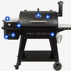 DALLAS LOCATION - Pit Boss Pro Series 850-Sq in Hammertone Pellet Grill with smart compatibility -PALLET (6) UNITS