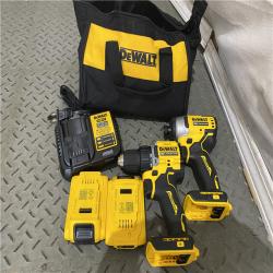 Houston location AS-IS DEWALT ATOMIC 20-Volt MAX Lithium-Ion Cordless Combo Kit (2-Tool) with (2) 2.0Ah Batteries, Charger and Bag