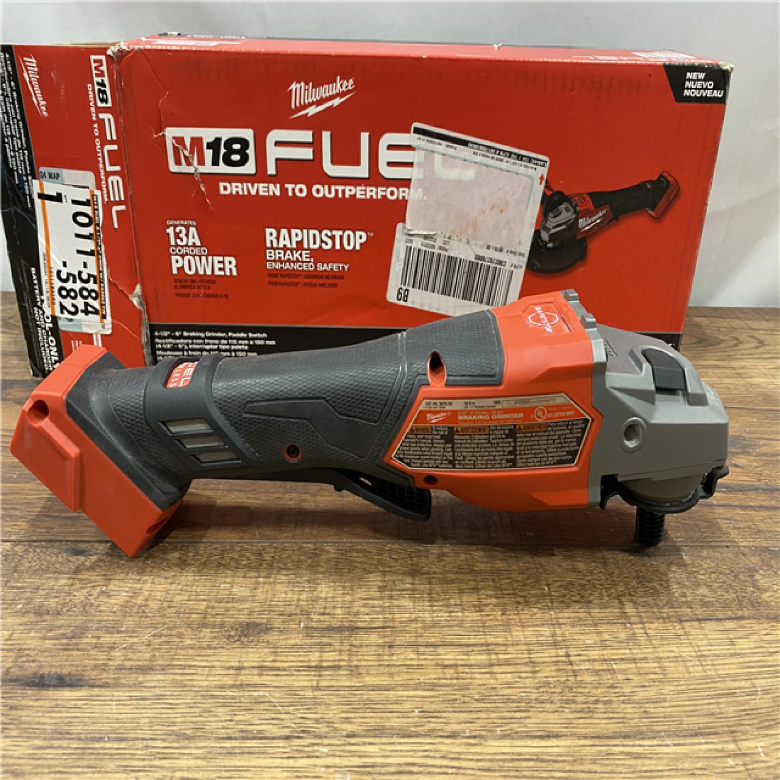 AS IS Milwaukee M18 FUEL 4-1/2-6 Braking Grinder, Paddle Switch