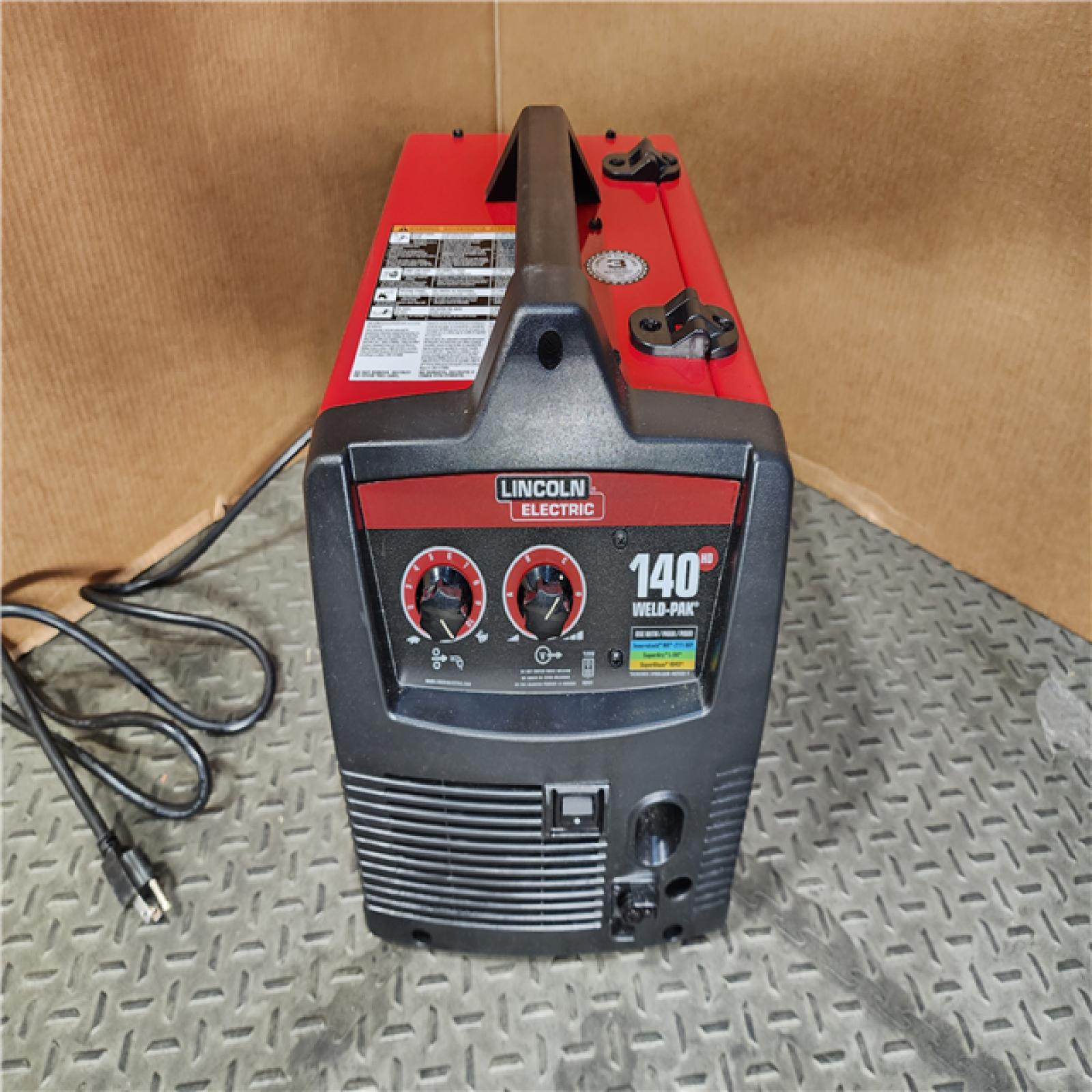 HOUSTON LOCATION - AS-IS Lincoln Electric Single Phase 140 Amp DC 115V Flux-Core & Stick MIG Welder - 90A/19V/20% Duty Cycle, 10.15 Long | Part #K2697-1