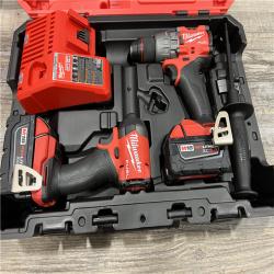 AS-IS Milwaukee M18 FUEL 18V Lithium-Ion Brushless Cordless Hammer Drill and Impact Driver Combo Kit (2-Tool) with 2 Batteries