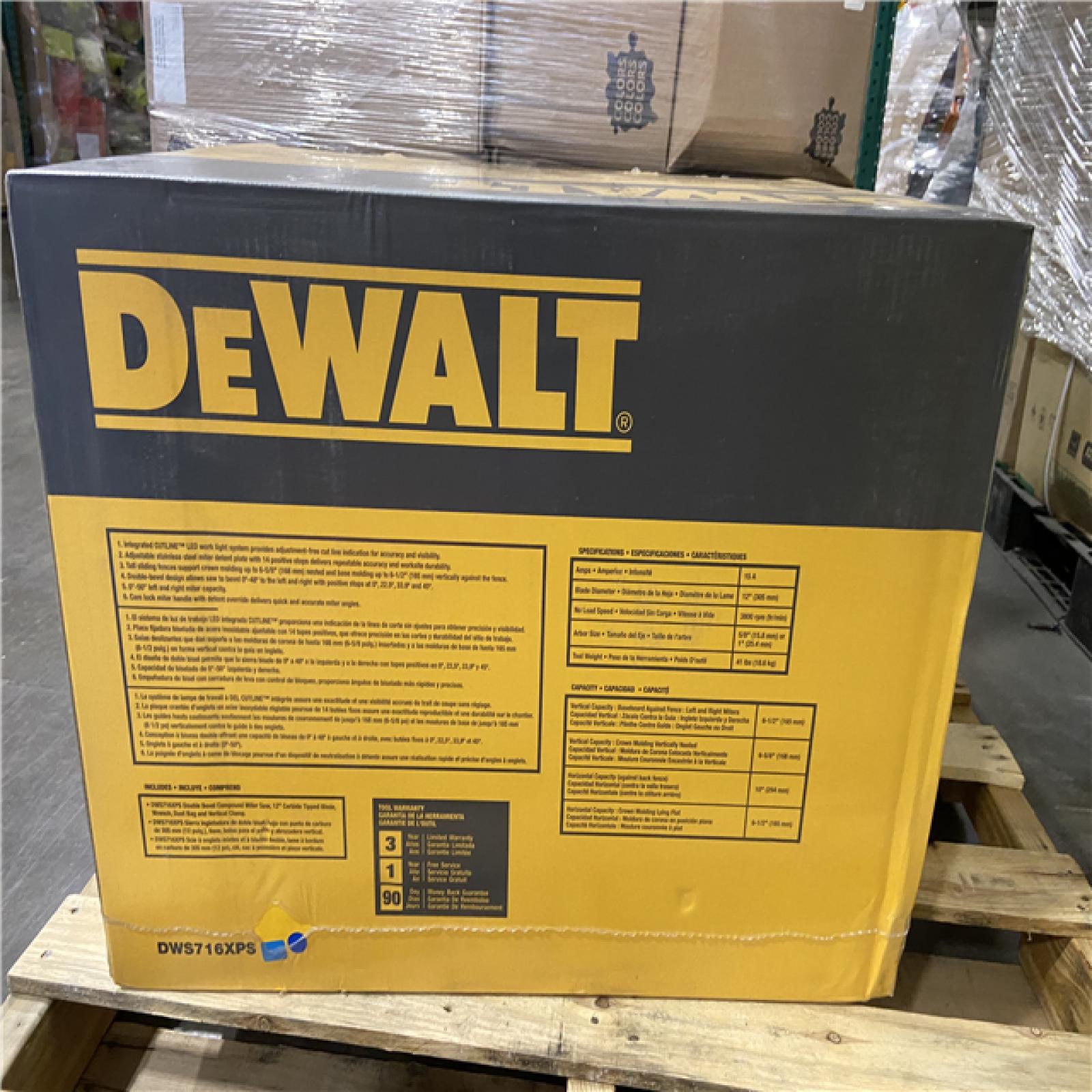 NEW! Dewalt 15 Amp Corded 12 in. Double-Bevel Compound Miter Saw