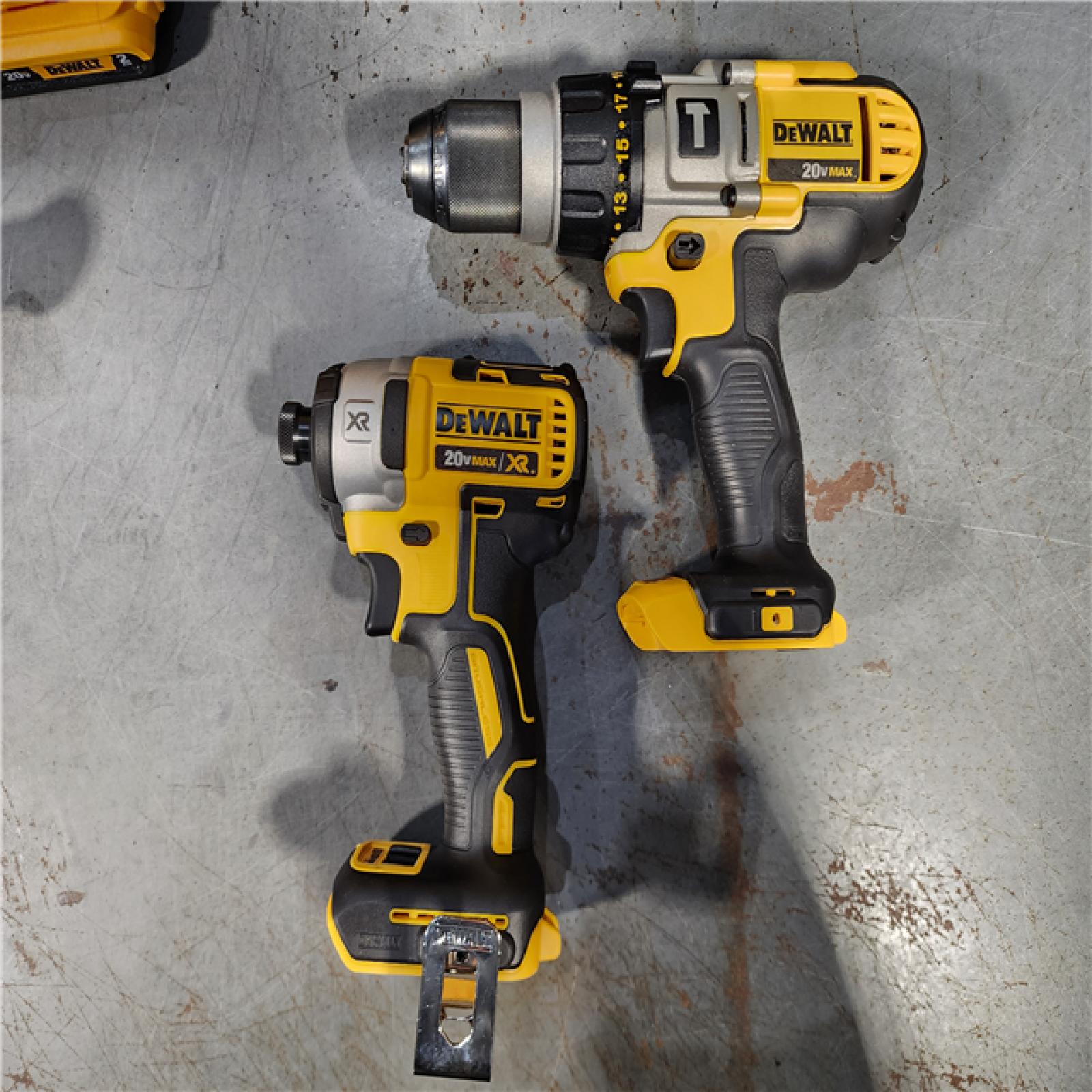 HOUSTON LOCATION - AS-IS (APPEARS LIKE NEW) DEWALT 20V MAX Cordless Brushless Hammer Drill/Driver 2 Tool Combo Kit with FLEXVOLT ADVANTAGE