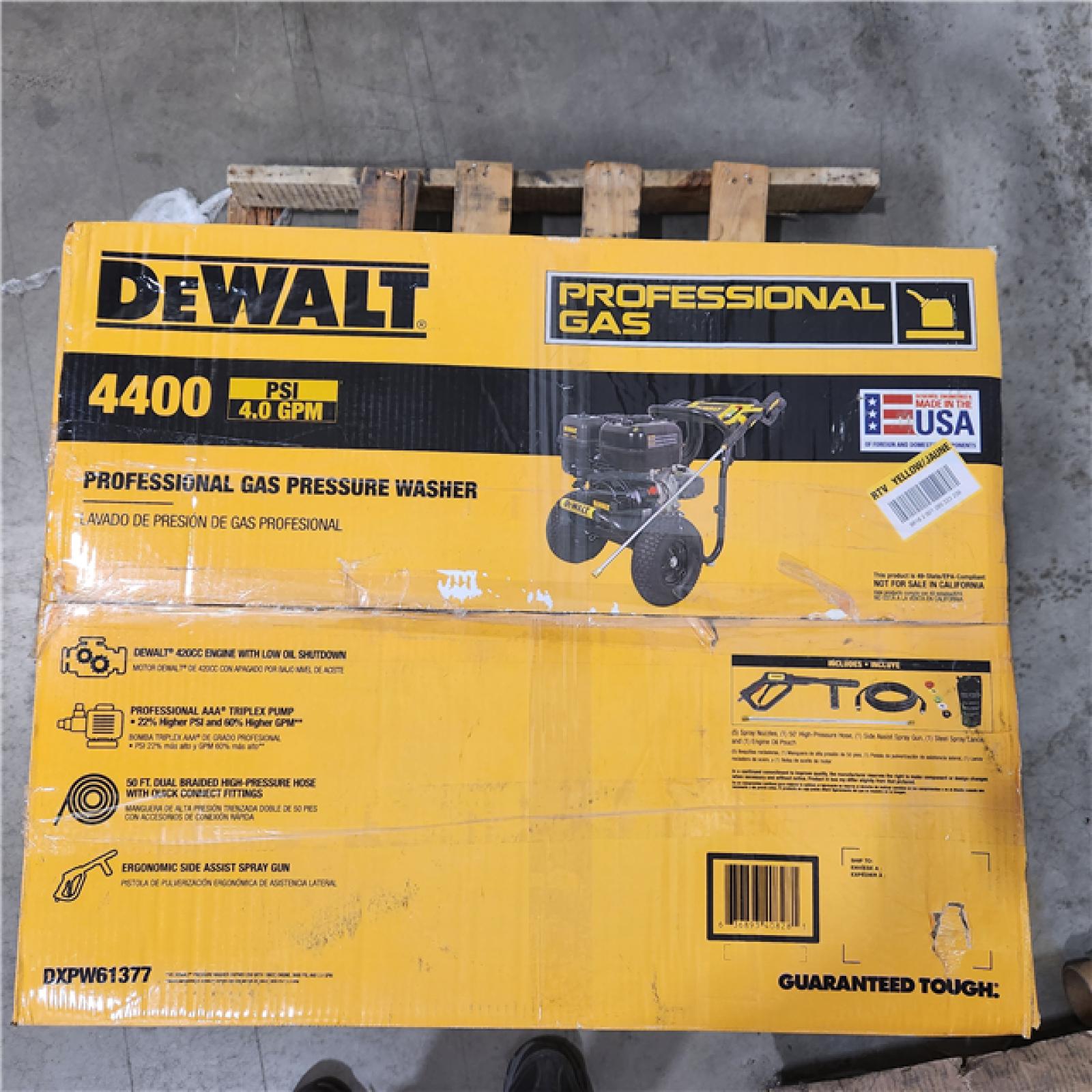 Dallas Location - As-Is DXPW61377 Dewalt 4400 PSI Pressure Washer