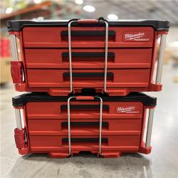 LIKE NEW! - Milwaukee PACKOUT 22 in. Modular 3-Drawer Tool Box with Metal Reinforced Corners -(2 UNITS)