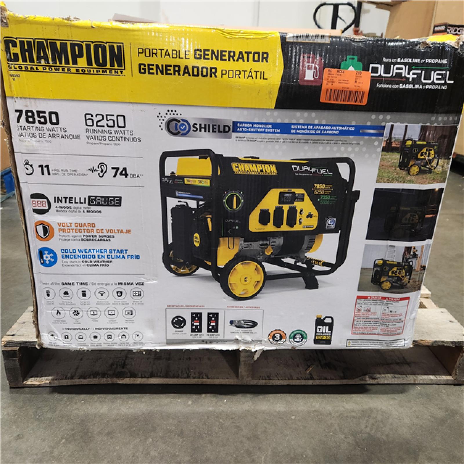 Dallas Location - As-Is Champion Power Equipment 100592 6250-Watt Gas Fuel Portable Generator