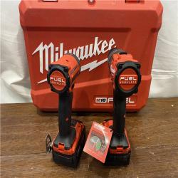 AS-ISMilwaukee M18 FUEL 18V Lithium-Ion Brushless Cordless Hammer Drill and Impact Driver Combo Kit (2-Tool) with 2 Batteries