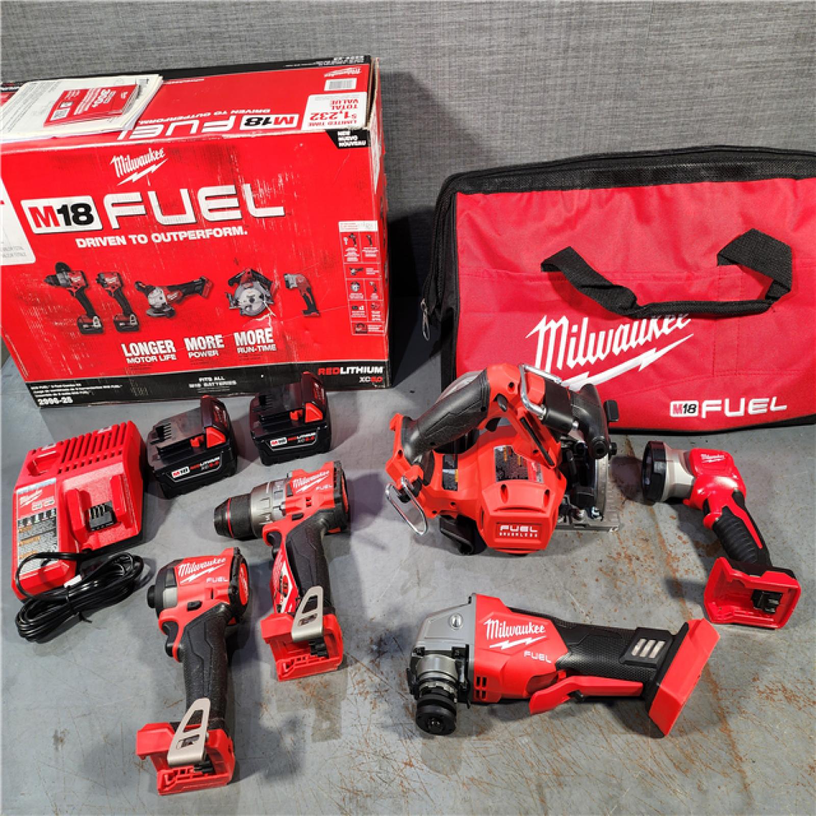 HOUSTON LOCATION - AS-IS (APPEARS LIKE NEW) Milwaukee  M18 FUEL 5-TOOL COMBO KIT