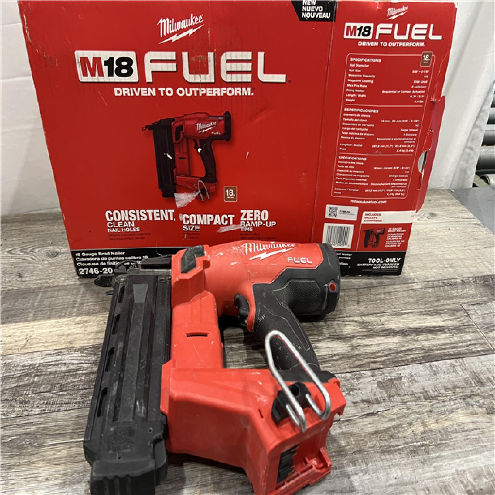 AS-IS Milwaukee M18 Fuel 18V Brushless 18-Gauge Brad Nailer 2746-20 (Bare Tool)