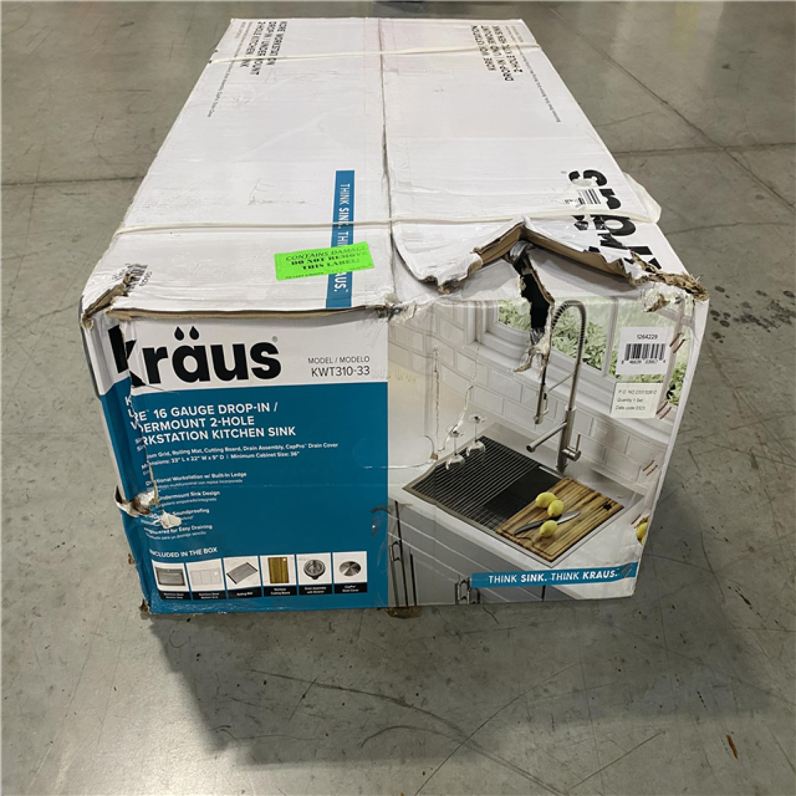 New Kraus Kwt310 33 33 In 16 Gauge Workstation Drop In Or Undermount