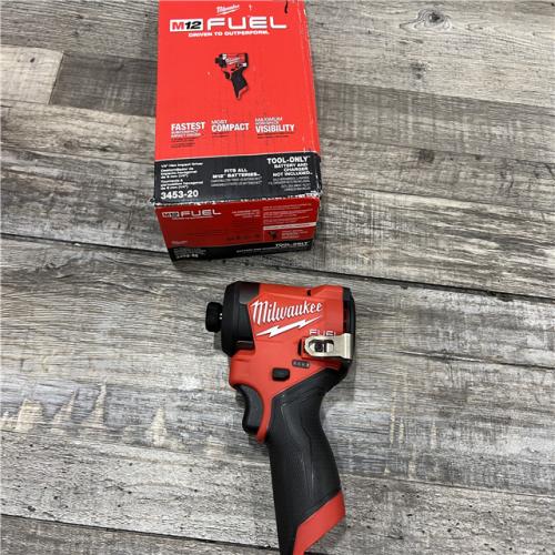 AS-IS Milwaukee M12 FUEL 12 V 1/4 in. Cordless Brushless Impact Driver (Tool KIT battery & charge)