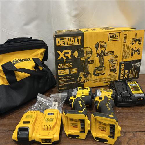 AS-ISDEWALT 20V MAX XR Cordless Drill/Driver, ATOMIC Impact Driver 2 Tool Combo Kit, (2) 2.0Ah Batteries, Charger, and Bag