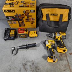 HOUSTON LOCATION - AS-IS DEWALT 20V MAX Cordless Brushless Hammer Drill/Driver 2 Tool Combo Kit with FLEXVOLT ADVANTAGE