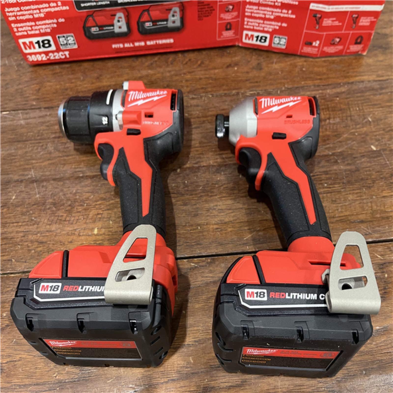 AS-IS Milwaukee M18 Compact Brushless 2-Tool Combo Kit