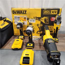 AS IS DEWALT 20-Volt Maximum Lithium-Ion Cordless 4-Tool Combo Kit with (2) 4 Ah Batteries and Charger