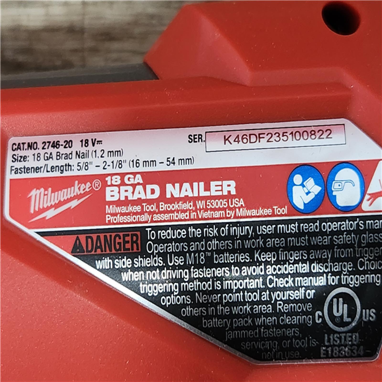 Phoenix Location Appears NEW Milwaukee M18 FUEL 18-Volt Lithium-Ion Brushless Cordless Gen II 18-Gauge Brad Nailer (Tool-Only) 2746-20