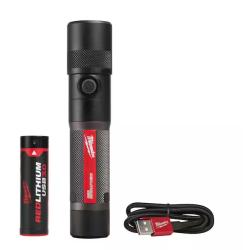 NEW! - Milwaukee 1100 Lumens LED USB Rechargeable Twist Focus Flashlight - (4 UNITS)