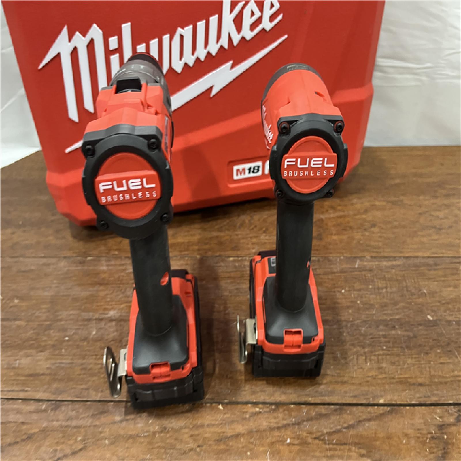 AS-IS Milwaukee M18 FUEL 18V Lithium-Ion Brushless Cordless Hammer Drill and Impact Driver Combo Kit (2-Tool) with 2 Batteries