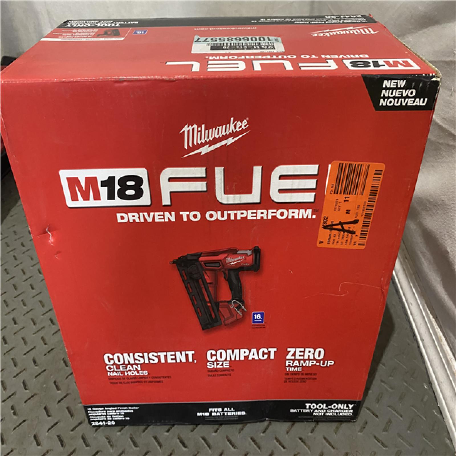 Houston location AS-IS Milwaukee 2841-20 18V Cordless Gen II 16 Gauge Angled Finish Nailer (Tool Only)