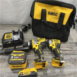 AS-IS DEWALT 20V MAX Cordless Brushless Hammer Drill/Driver 2 Tool Combo Kit with FLEXVOLT ADVANTAGE