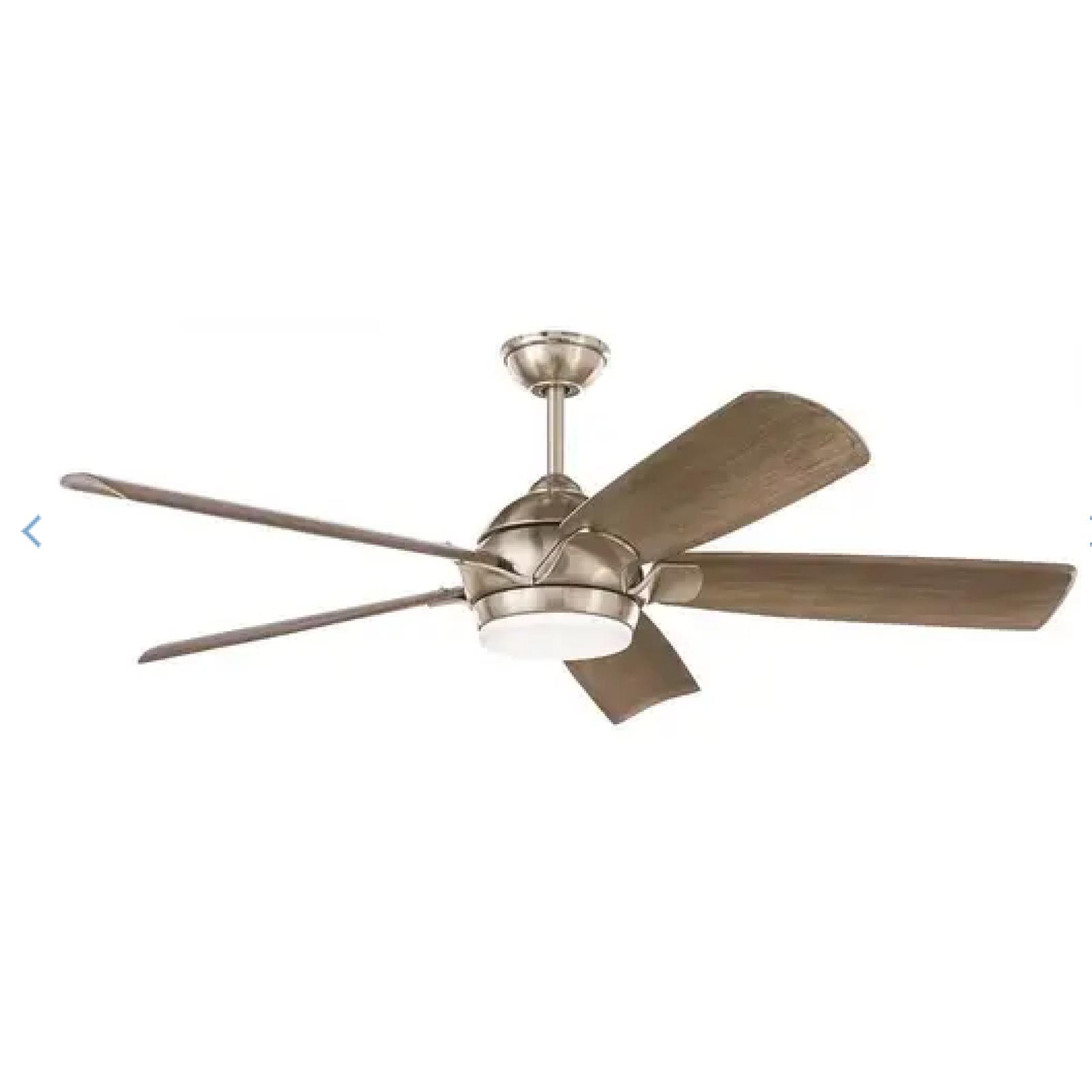 DALLAS LOCATION- Home Decorators Collection Camrose 60 in. Integrated Color LED Brushed Nickel Ceiling Fan with Light Kit and Remote Color Changing PALLET - ( 16 UNITS )