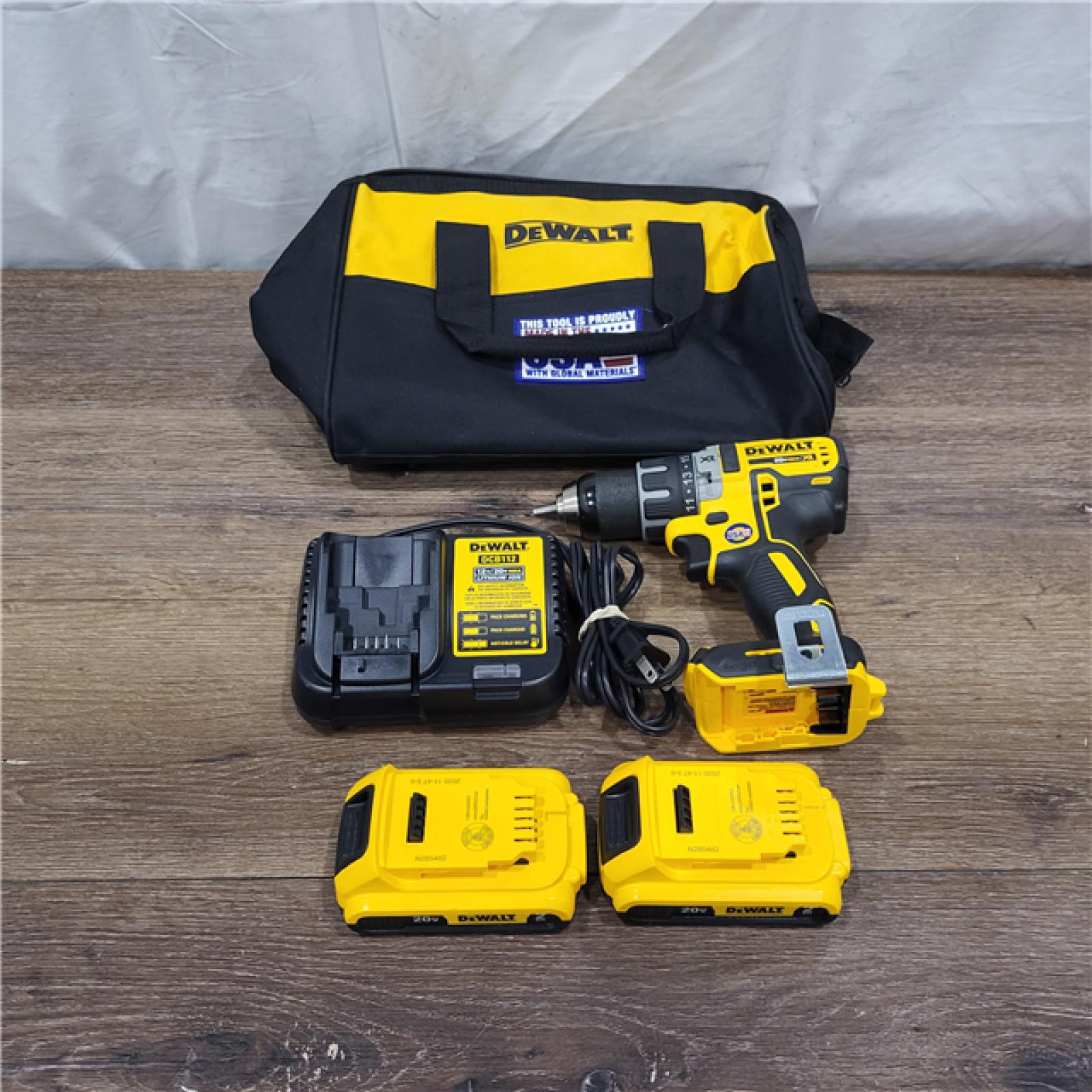 AS-IS Dewalt 20-Volt MAX XR Lithium-Ion Cordless 1/2 in. Brushless Compact Drill/Driver with (2) Batteries 2Ah, Charger and Hard Case