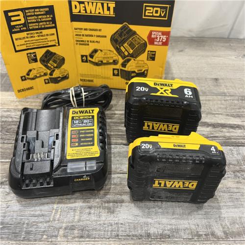 AS-IS DEWALT 20V MAX Lithium-Ion 6.0Ah and 4.0Ah Battery and Charger Starter Kit