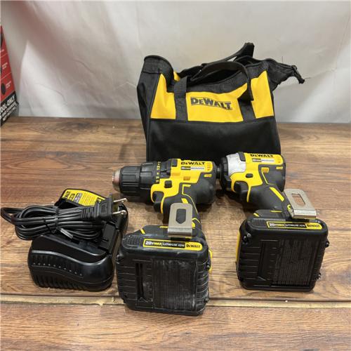 AS-IS DEWALT ATOMIC 20-Volt MAX Lithium-Ion Cordless Combo Kit (2-Tool) with (2) 2.0Ah Batteries, Charger and Bag