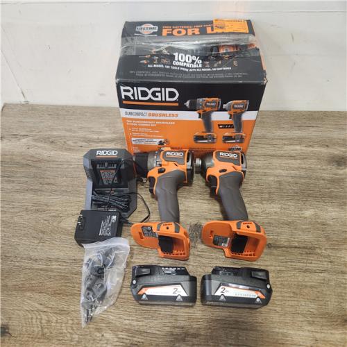 Phoenix Location Appears NEW RIDGID 18V SubCompact Brushless 2-Tool Combo Kit with Drill/Driver, Impact Driver, (2) 2.0 Ah Batteries, Charger, and Tool Bag R97801