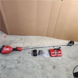 Houston location AS-IS MILWAUKEE M18 FUEL 18V Brushless Cordless 17 in. Dual Battery Straight Shaft String Trimmer with (2) 8.0 Ah Batteries and Charger