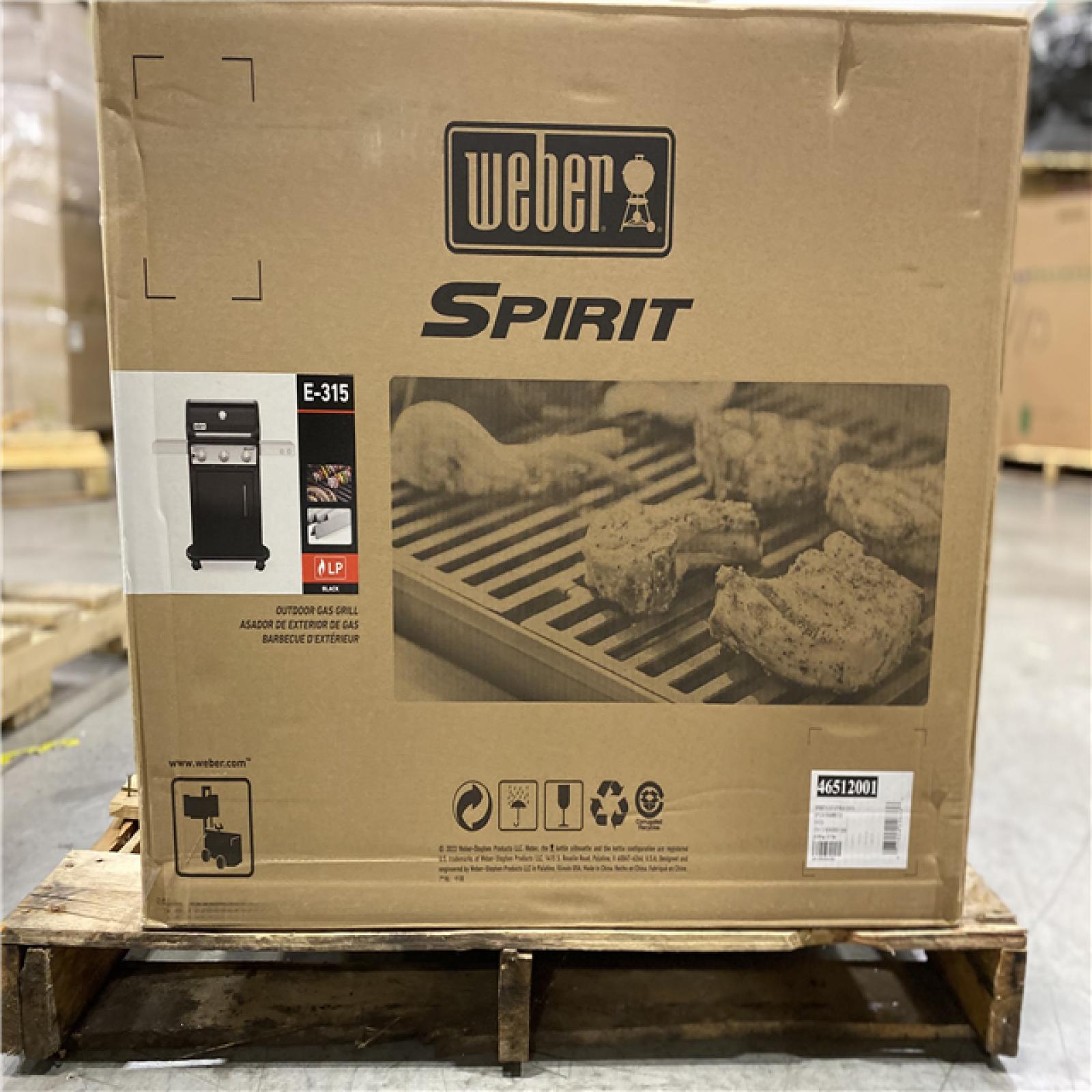 DALLAS LOCATION - Weber Spirit E-315 3-Burner Liquid Propane Gas Grill in Black