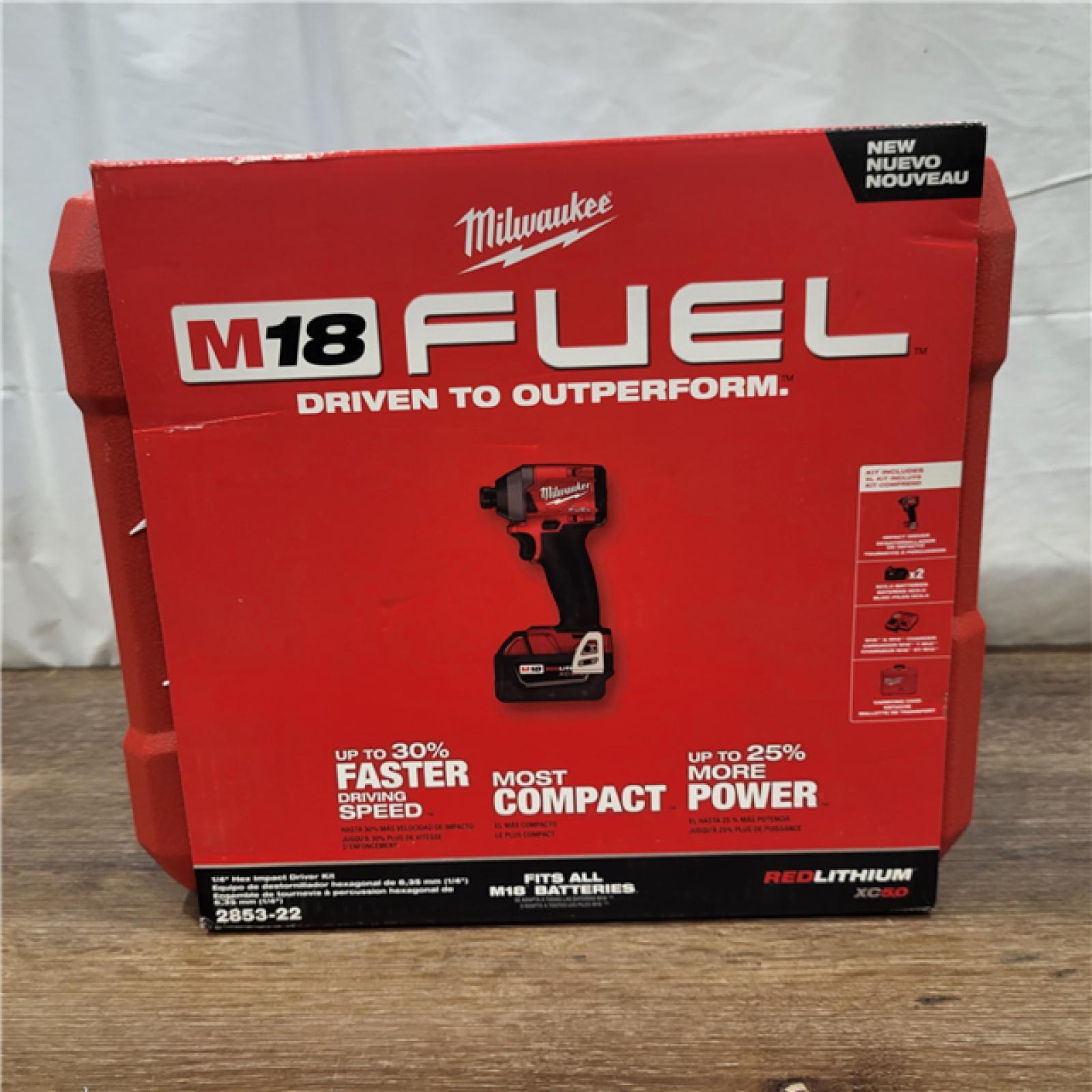 NEW Milwaukee M18 FUEL 18V Lithium-Ion Brushless Cordless 1/4 in. Hex Impact Driver Kit with Two 5.0Ah Batteries Charger Hard Case