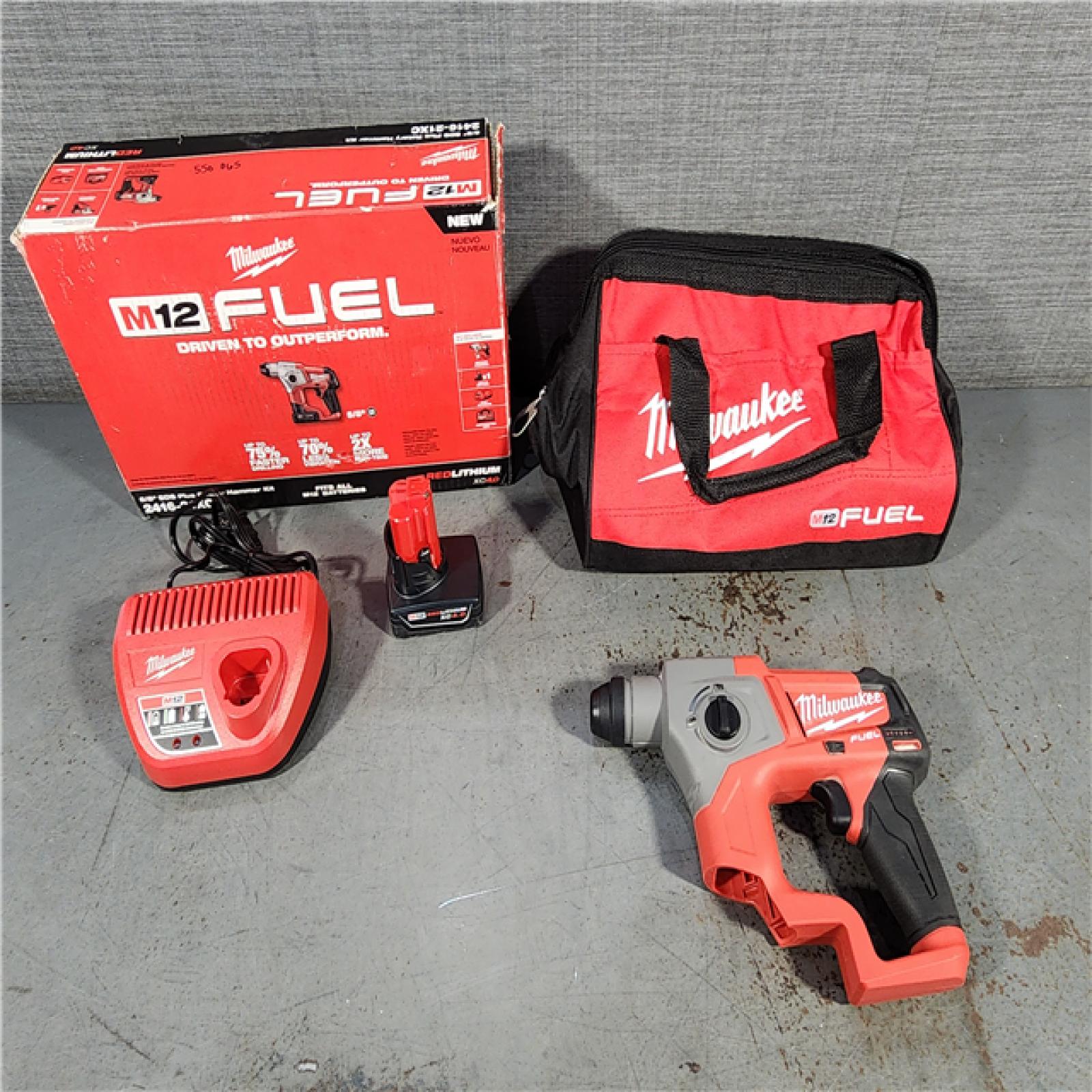 HOUSTON LOCATION - AS-IS M12 FUEL 12-Volt Lithium-Ion 5/8 in. Cordless SDS-Plus Rotary Hammer Kit with M12 Soldering Iron