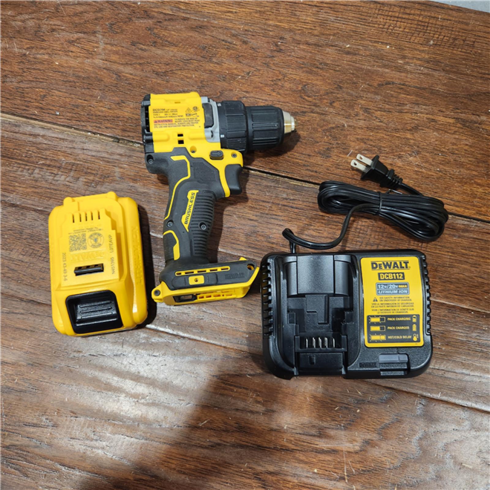 AS-IS ATOMIC 20-Volt Lithium-Ion Cordless 1/2 in. Compact Hammer Drill with 3.0Ah Battery, Charger and Bag