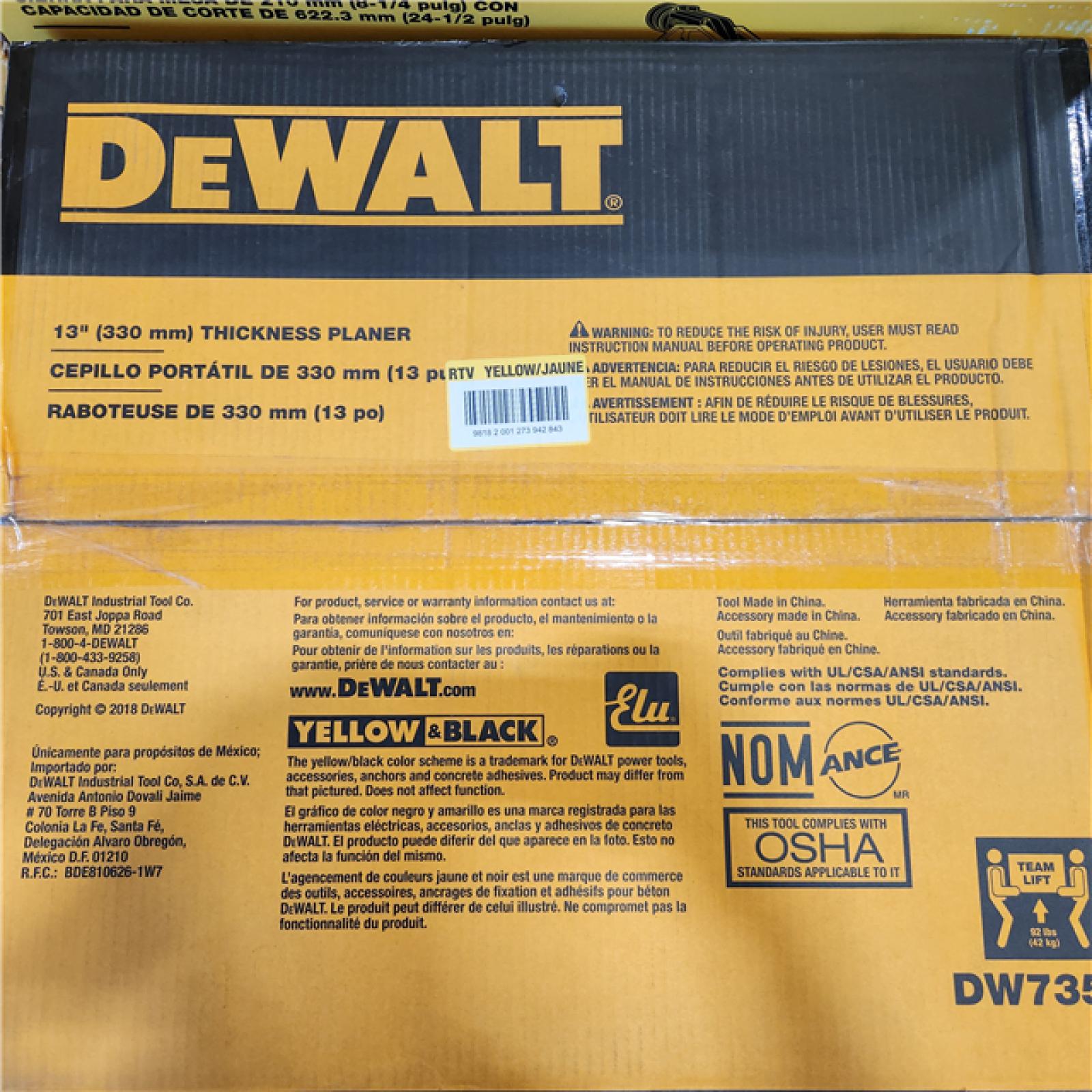 NEW! DEWALT 15 Amp 13 in. Corded Planer