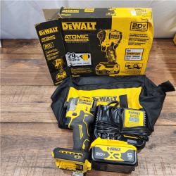 AS-IS ATOMIC 20V MAX Lithium-Ion Cordless 1/4 in. Brushless Impact Driver Kit, 5 Ah Battery, Charger, and Bag