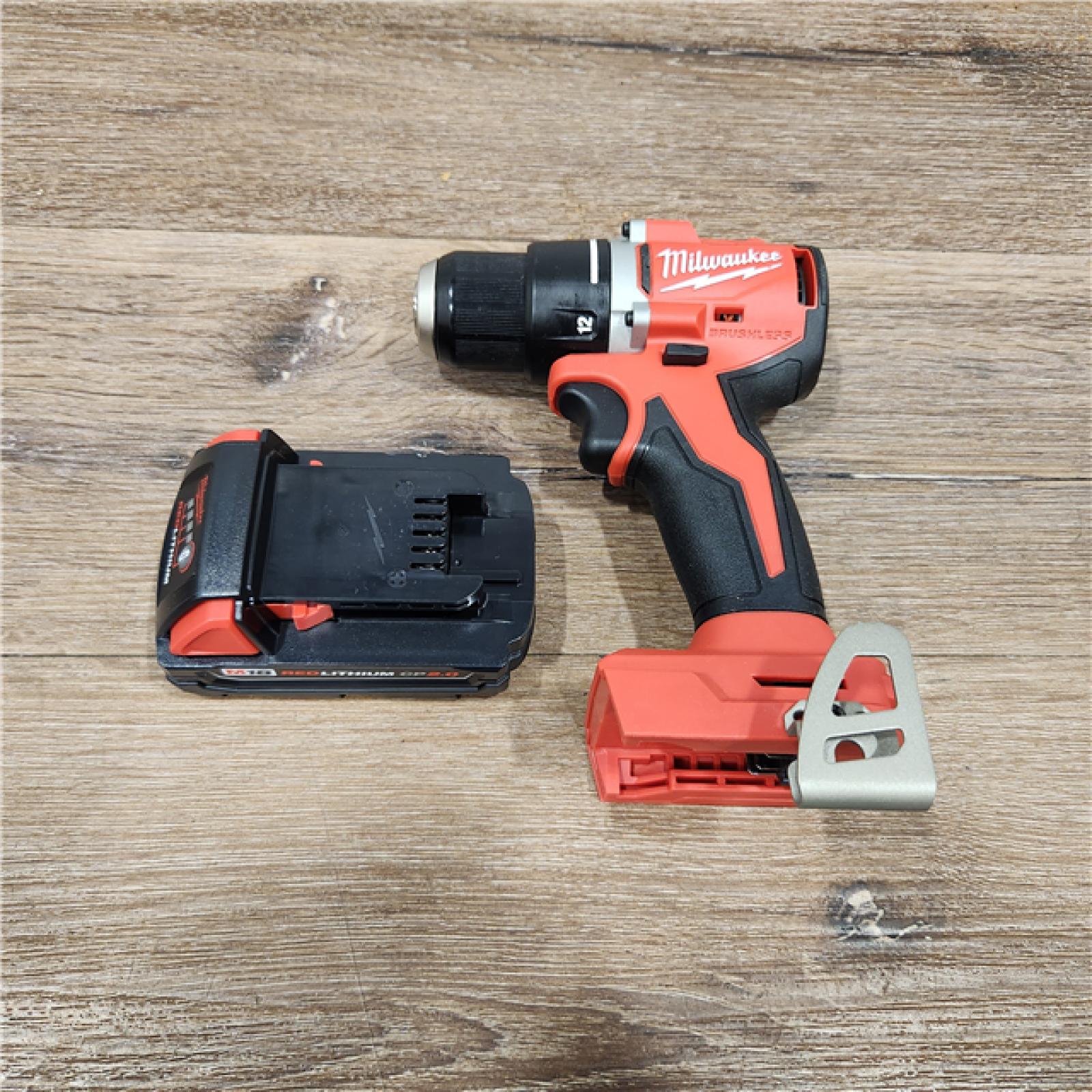 AS-IS Milwaukee M18 Compact Brushless Cordless 1/2 in. Drill/Driver Kit