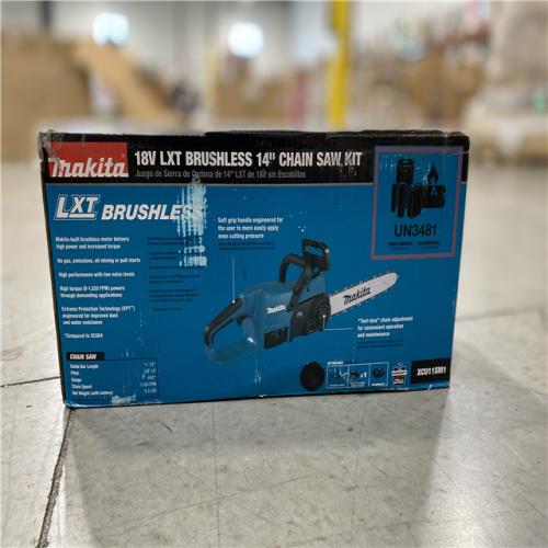 NEW! - Makita LXT 14 in. 18V Lithium-Ion Brushless Electric Battery Chainsaw Kit (4.0 Ah)