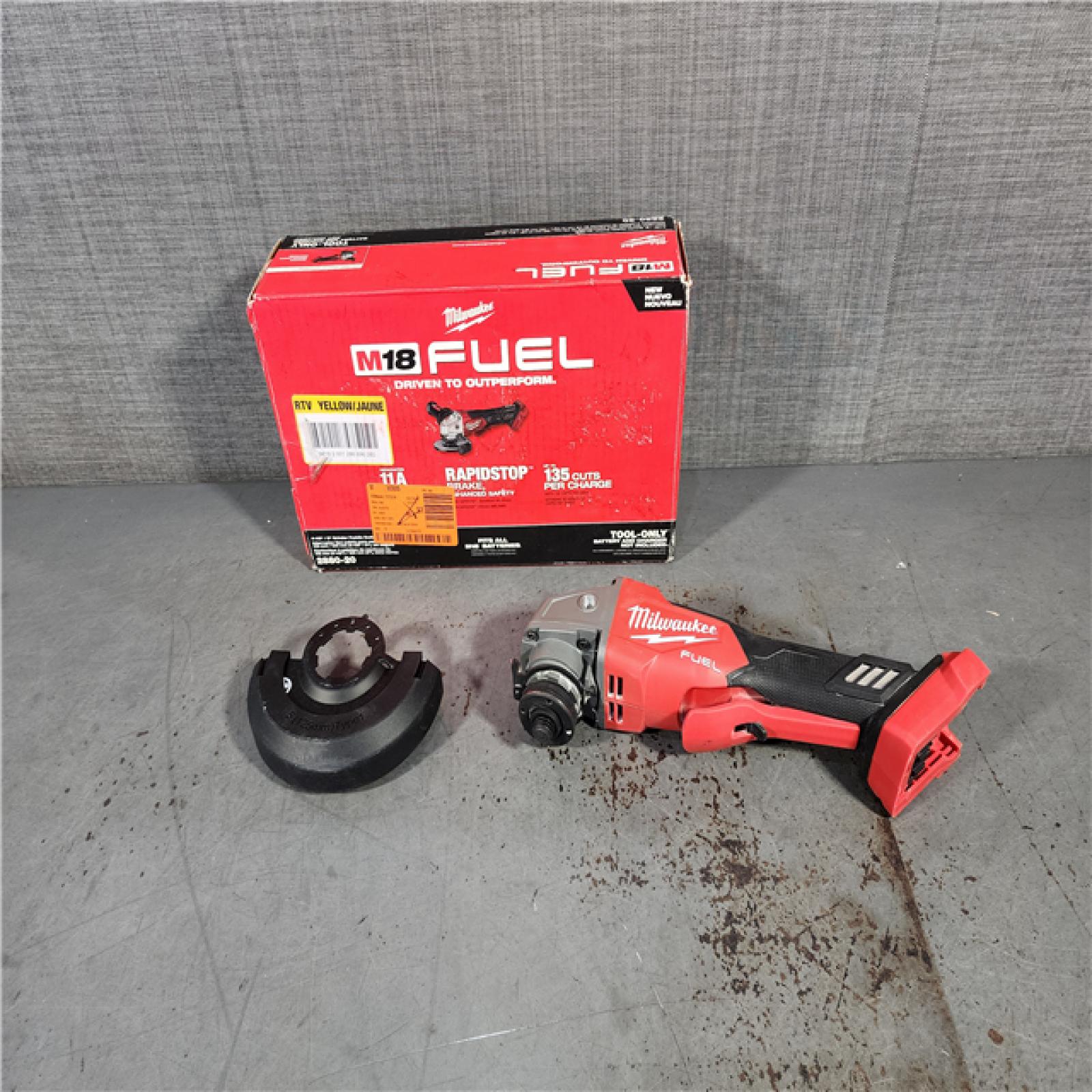 HOUSTON LOCATION - AS-IS Milwaukee 2880-20 M18 FUEL 18-Volt Lithium-Ion Brushless Cordless 4-1/2 in./5 in. Grinder W/Paddle Switch (Tool-Only)