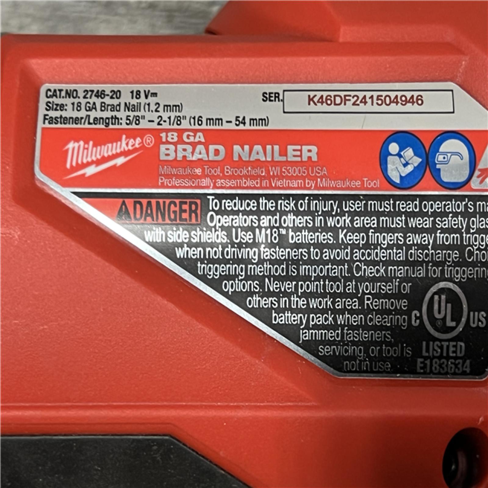 AS-IS Milwaukee M18 FUEL 18 Gauge Brad Nailer