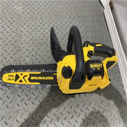 Houston location AS-IS DEWALT 20V MAX 12in. Brushless Cordless Battery Powered Chainsaw (Tool Only)