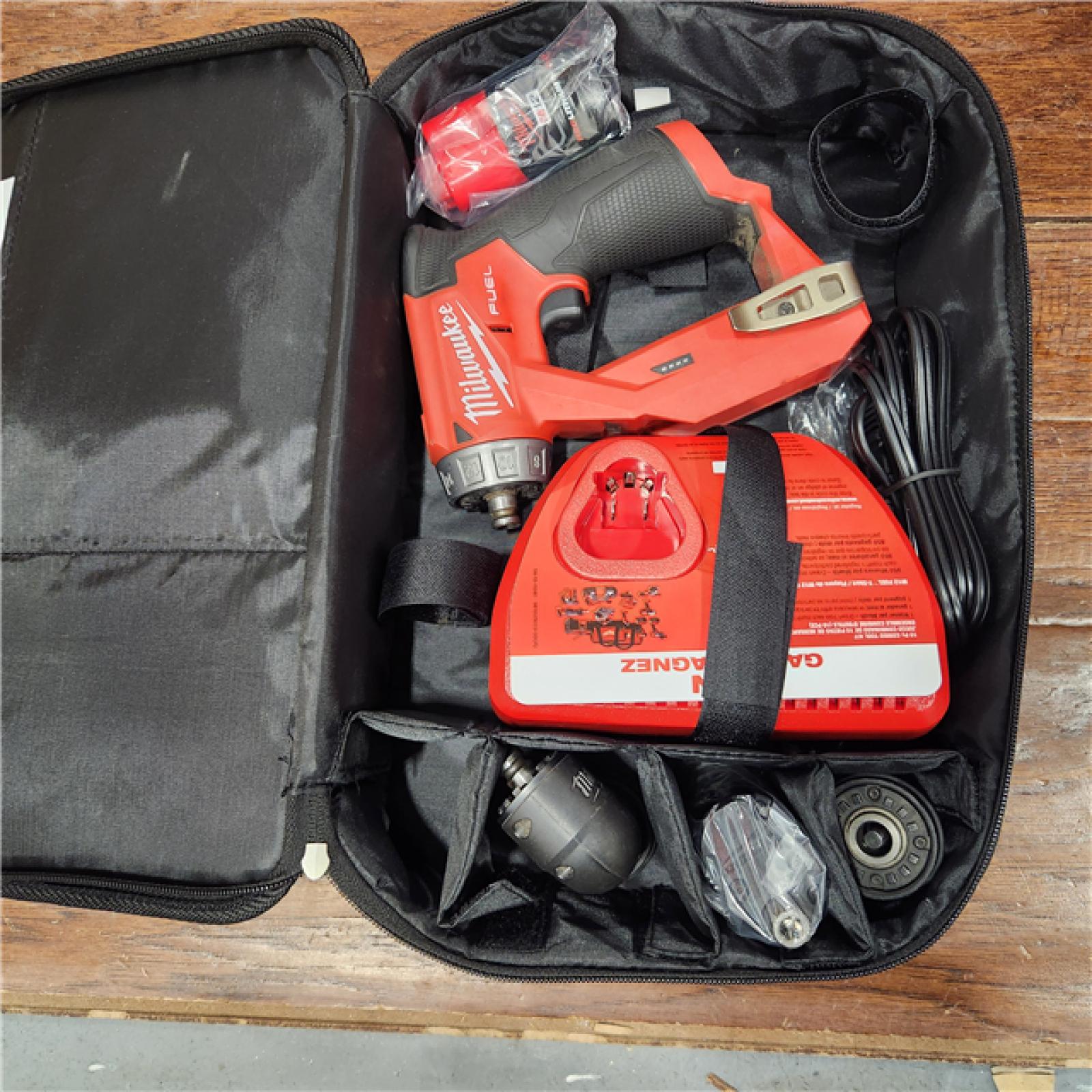 AS-IS Milwaukee M12 FUEL 12V Lithium-Ion Brushless Cordless 4-in-1 Installation 3/8 in. Drill Driver Kit with 4-Tool Heads