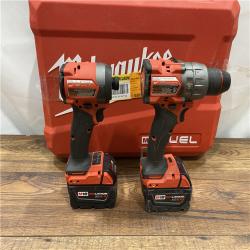 AS IS Milwaukee M18 FUEL 18V Lithium-Ion Brushless Cordless Hammer Drill and Impact Driver Combo Kit (2-Tool) with 2 Batteries