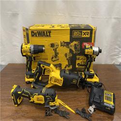 AS-IS DEWALT 20-Volt Maximum Lithium-Ion Cordless 4-Tool Combo Kit with (2) 4 Ah Batteries and Charger