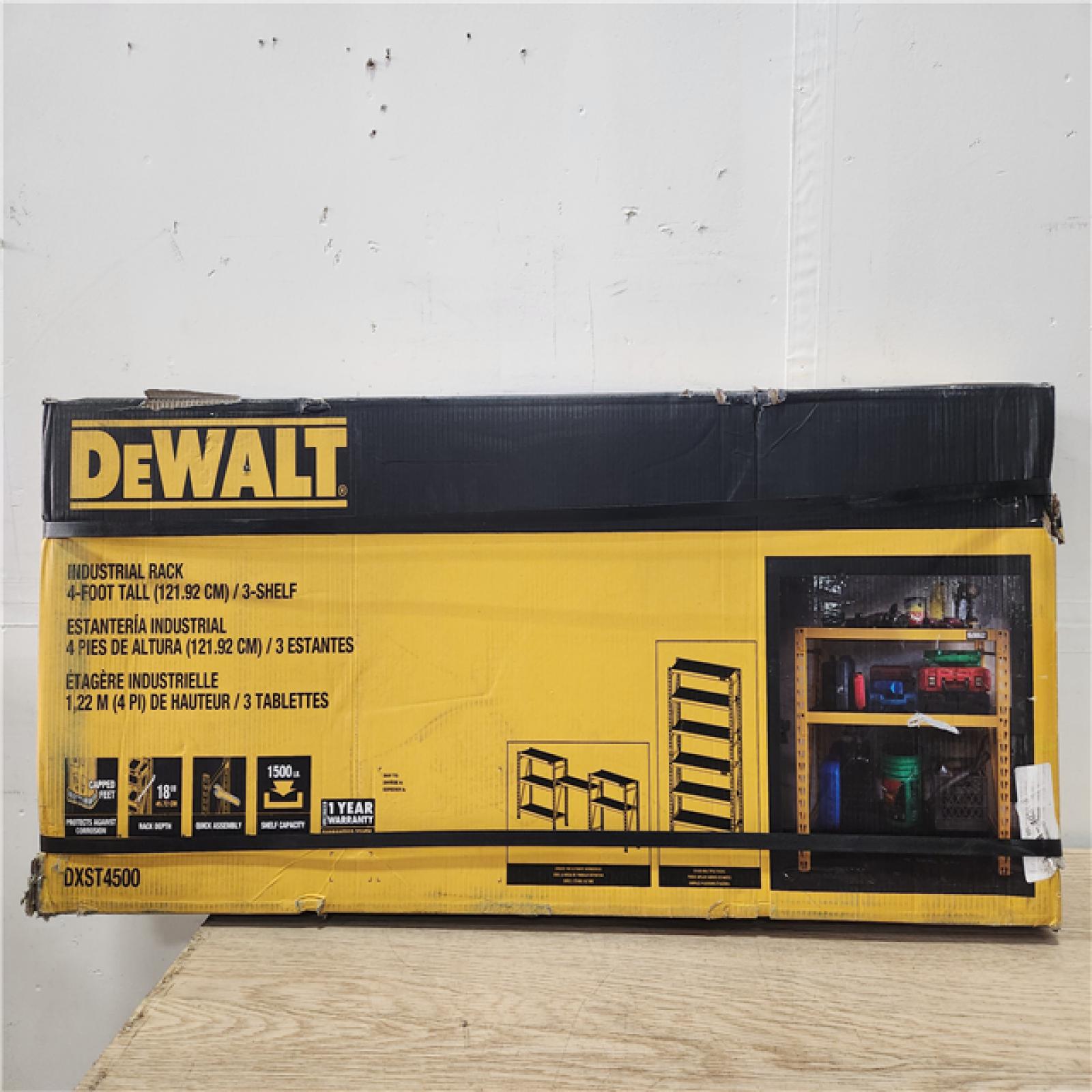 Phoenix Location NEW DEWALT Yellow 3-Tier Steel Garage Storage Shelving Unit (50 in. W x 48 in. H x 18 in. D)